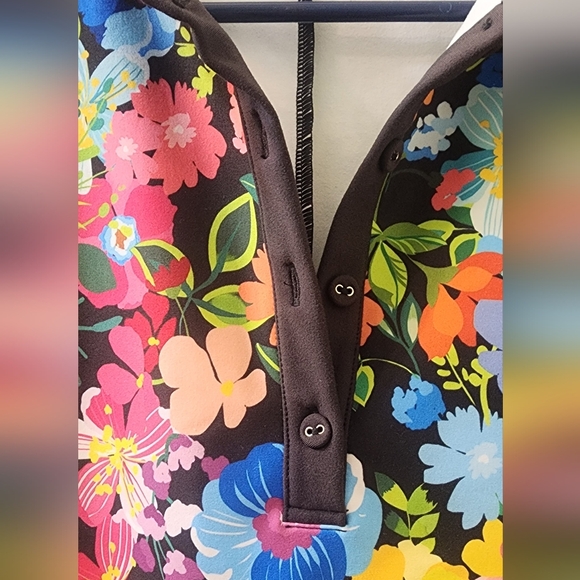 Johnny Was Bee Active Polo Tennis Floral Dress with Striped Collar, Size Small. - Picture 4 of 11